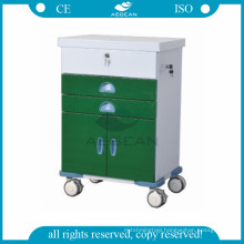 AG-GS004 CE ISO ward room equipment powder coating steel medical trolley for patient with wheels